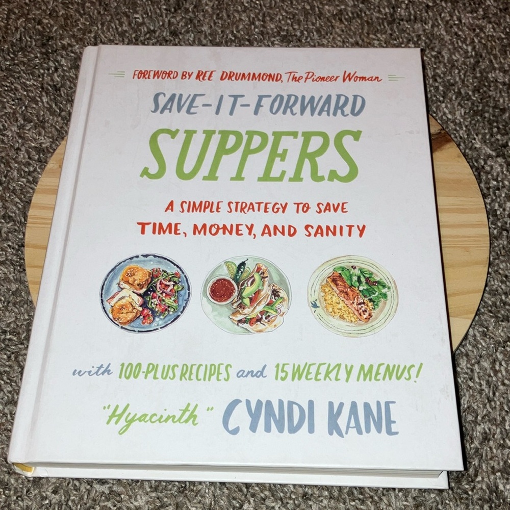 COOKBOOK Save-It-Forward Suppers by Cyndi Kane - White & Green NEW